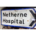 A vintage enamelled road sign, width 98cm