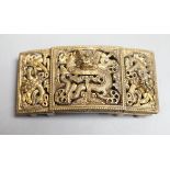 A Chinese gilt bronze ‘dragon’ belt buckle, 19th century