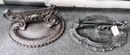 Two Victorian cast iron boot scrapers
