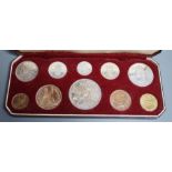 UK coins, a cased QEII proof set of coronation coins, 2nd June 1953,