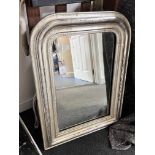 A 19th century French silvered wood wall mirror, width 53cm, height 72cm