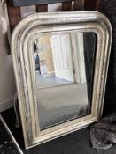A 19th century French silvered wood wall mirror, width 53cm, height 72cm