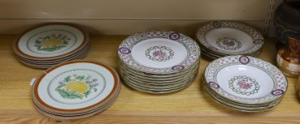 A collection of Haviland Limoge "Chrysantheme" and "Louveciennes pattern dinnerwares,