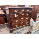 A small George III mahogany four drawer chest, width 79cm, depth 45cm, height 73cm