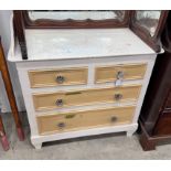 A Victorian painted pine washstand, width 88cm, depth 45cm, height 96cm