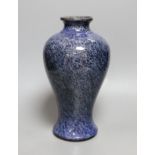 A Chinese blue mottle glazed baluster vase, possibly Shiwan, 29cm