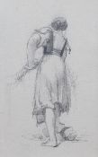 James Baker Pyne (1800-1870), Italian peasant girl, 10 x 6.5cm