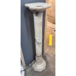 A sectional alabaster pedestal, height 102cm