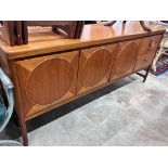 A Nathan 'Circles' teak sideboard, length 183cm, depth 45cm, height 78cm