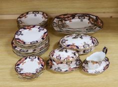 Thirty six pieces of Royal Crown Derby pottery Imari dinner wares, pattern 3615