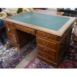 An early 20th century mahogany pedestal desk, width 152cm, depth 90cm, height 78cm