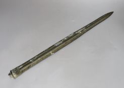 A Chinese inlaid bronze sword blade in Han-style, 52cm