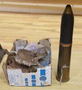 World War I memorabilia and relics and an artillery shell,55 cms long,