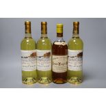 A bottle of Chateau Lousteau-Vieil 1964 and three bottles of Chateau Fleury 2018,