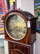 A George IV / William IV Irish mahogany longcase clock, the circular brass dial marked Johnson of