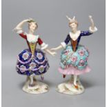 A pair of Samson female dancer figurines,tallest 25 cms high,