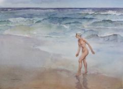 Sir William Russell Flint, signed limited edition print, 'Waves', 48 x 63cm