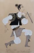 Joyce Conwy Evans 'Nanki- poo, The Mikado at Charterhouse'conté crayon and collagemonogrammed48 x