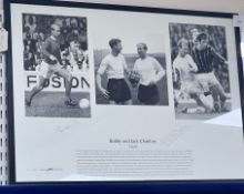 A Bobby and Jackie Charlton signed print, 500/910