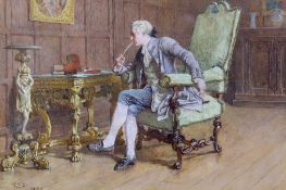 Charles Green R.I. (1840–1898) 'The Letter Writer'watercoloursigned and dated 187216 x 24cm