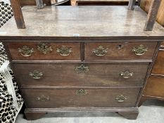 An 18th century oak chest of drawers, width 94cm, depth 55cm, height 80cm