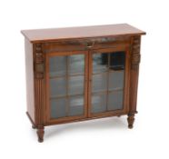 A George IV rosewood banded mahogany side cabinet, in the manner of Gillows, width 102cm, depth