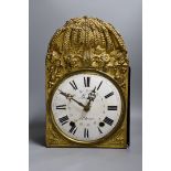 A 19th century French brass comtoise clock, 40cm