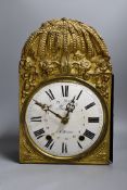 A 19th century French brass comtoise clock, 40cm