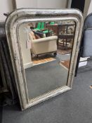 A 19th century French silvered wood wall mirror, width 70cm, height 99cm