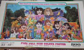 The Beatles Illustrated Lyrics Puzzle in a Puzzle (jigsaw), with colour poster and original box, the