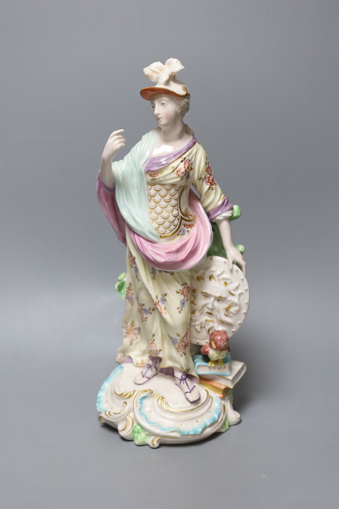 A large Derby figure of Minerva, c.1775,33cms high,