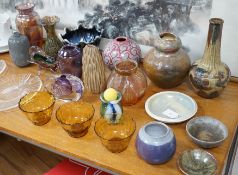 A group of 20th century Studio pottery and glassware