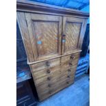 Heal & Son London. A Victorian satin birch press cupboard, width 122cm, depth 53cm, height 188cm