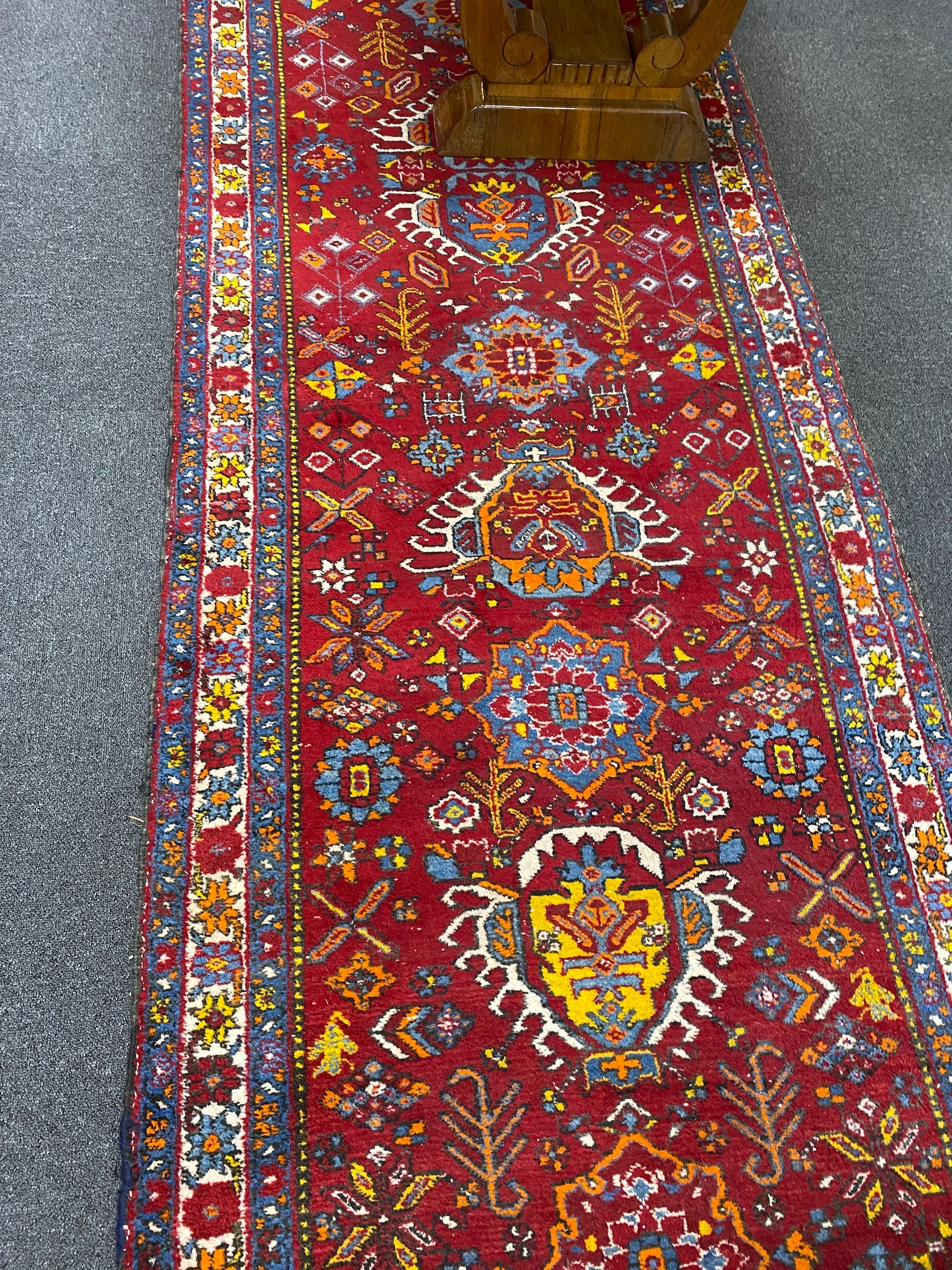 A North West Persian red ground runner, 426 x 100cm - Image 3 of 5