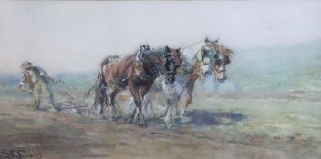 Nathaniel Hughes John Baird (1865-1935) 'Heavy Going'watercoloursigned26 x 52cm