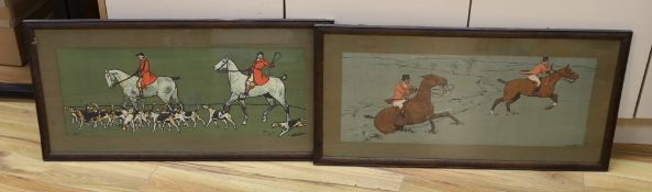 Cecil Aldin and another, two prints, hunting scenes, largest, 70 x 27cm