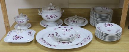 A Flight Barr and Barr floral and gilt decorated part dinner service,