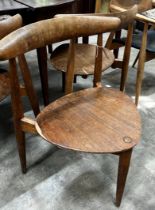 Five mid century Danish design teak chairs (4 + 1)
