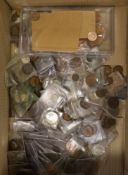 A collection of UK coins,