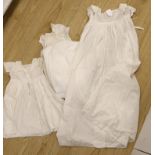 A 19th century Scottish Ayrshire, hand white worked christening gown and a similar baby dress,