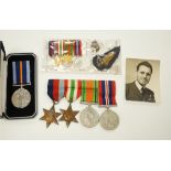 WW2 group of four medals and RAF air gunner/signaller’s flight log book belonging to 1685527