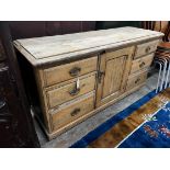 A Victorian pine low dresser, width 153m depth 49cm height 83cm