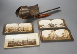A 19th century stereoscopic viewer, together with European and American views
