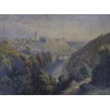 Edward Duncan (1803-1882), watercolour, 'Richmond Castle, Yorkshire', signed with artist label