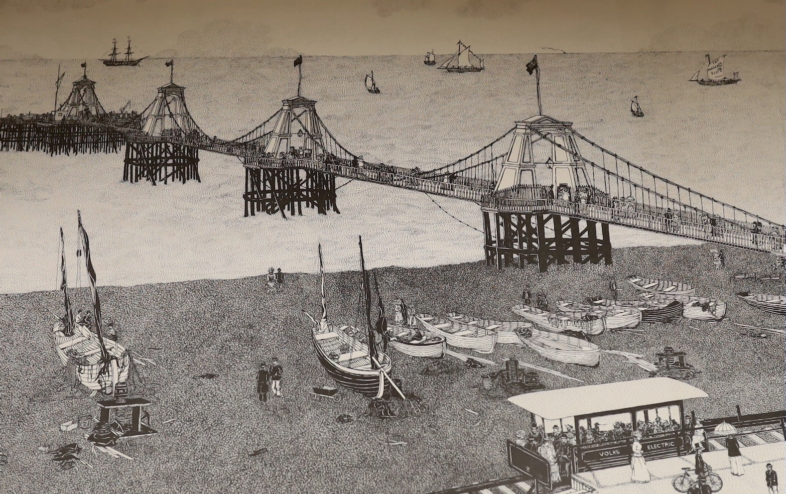 Two prints relating to the old chain pier, Brighton, by Laurie Williams and Francis Frith together - Image 3 of 4