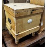 A Victorian Kent Patent pine ice box, width 51cm depth 44cm height 61cm