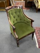 A William IV mahogany library chair, width 61cm depth 64cm height 92cm