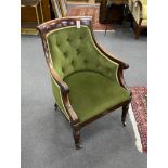 A William IV mahogany library chair, width 61cm depth 64cm height 92cm