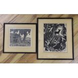 Clifford Webb RBA, RE (1895-1972) and Tom Chadwick (1914-1942), two wood engravings, '