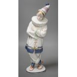 Buschelberger for Karl Ens, porcelain Pierrot, marked to base, 34.5cm tall